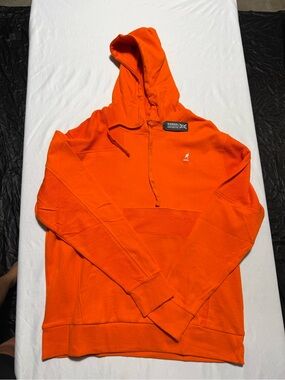 Kangol Bright Orange Hoodie with Embroidered Kangaroo